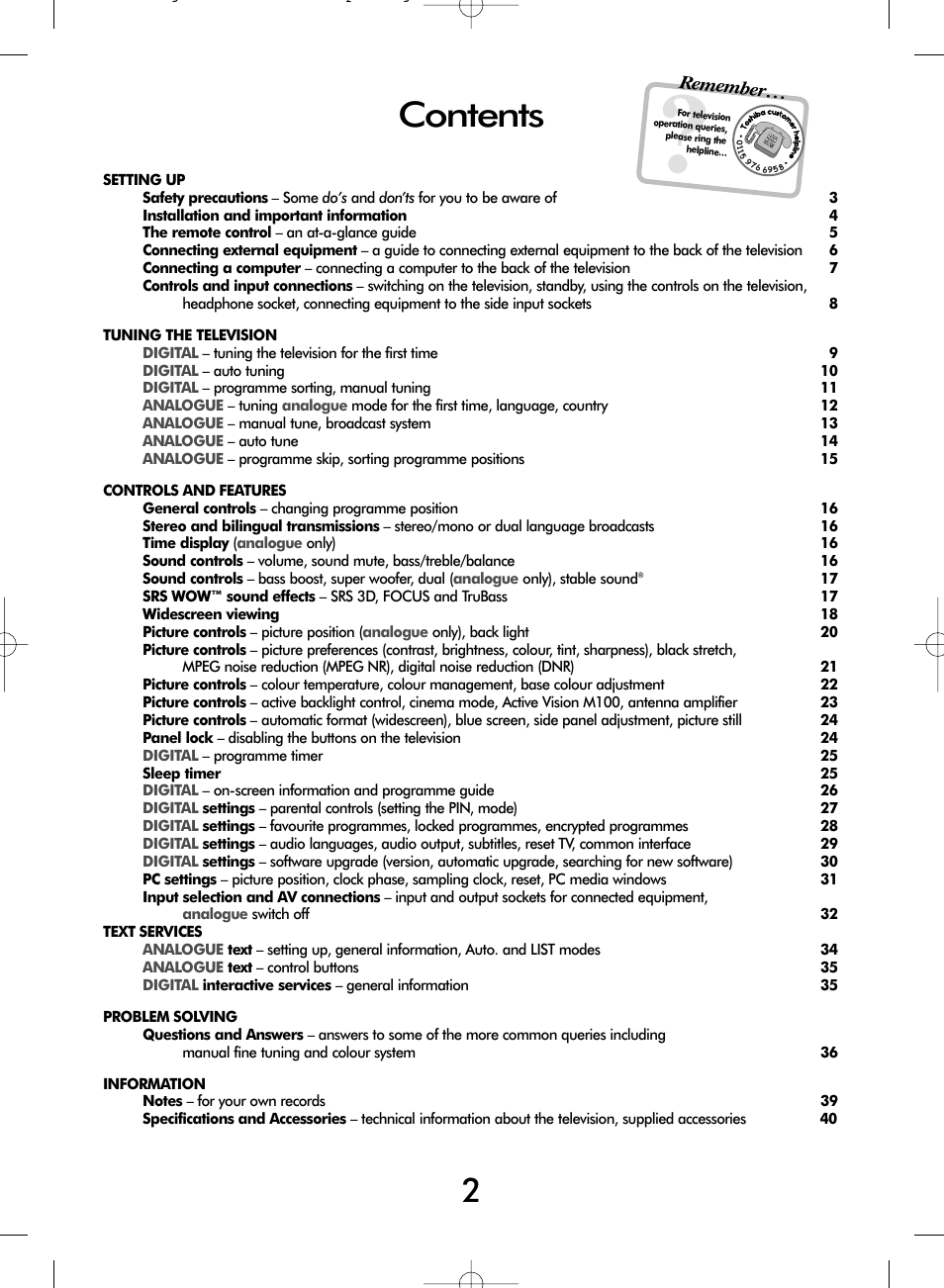 Toshiba WLT68 User Manual | Page 2 / 40