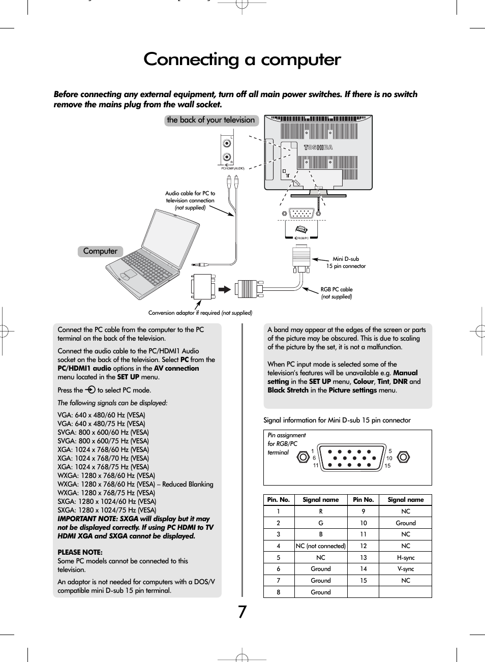 Connecting a computer | Toshiba WLT68 User Manual | Page 7 / 40