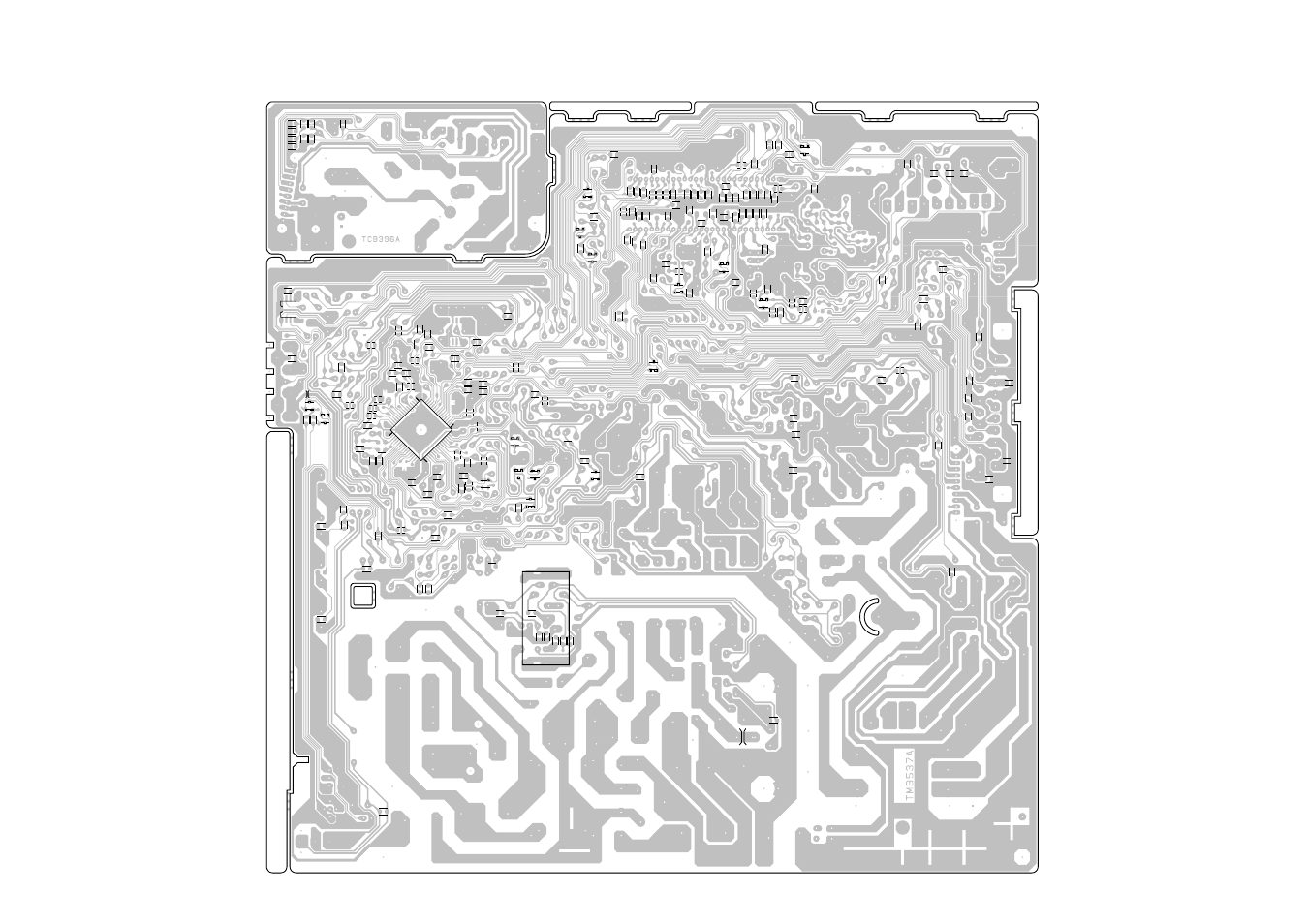 Printed circuit boards, Main/crt (chip mounted parts), Solder side | F-3 f-4 | Toshiba 14N21NS User Manual | Page 21 / 34