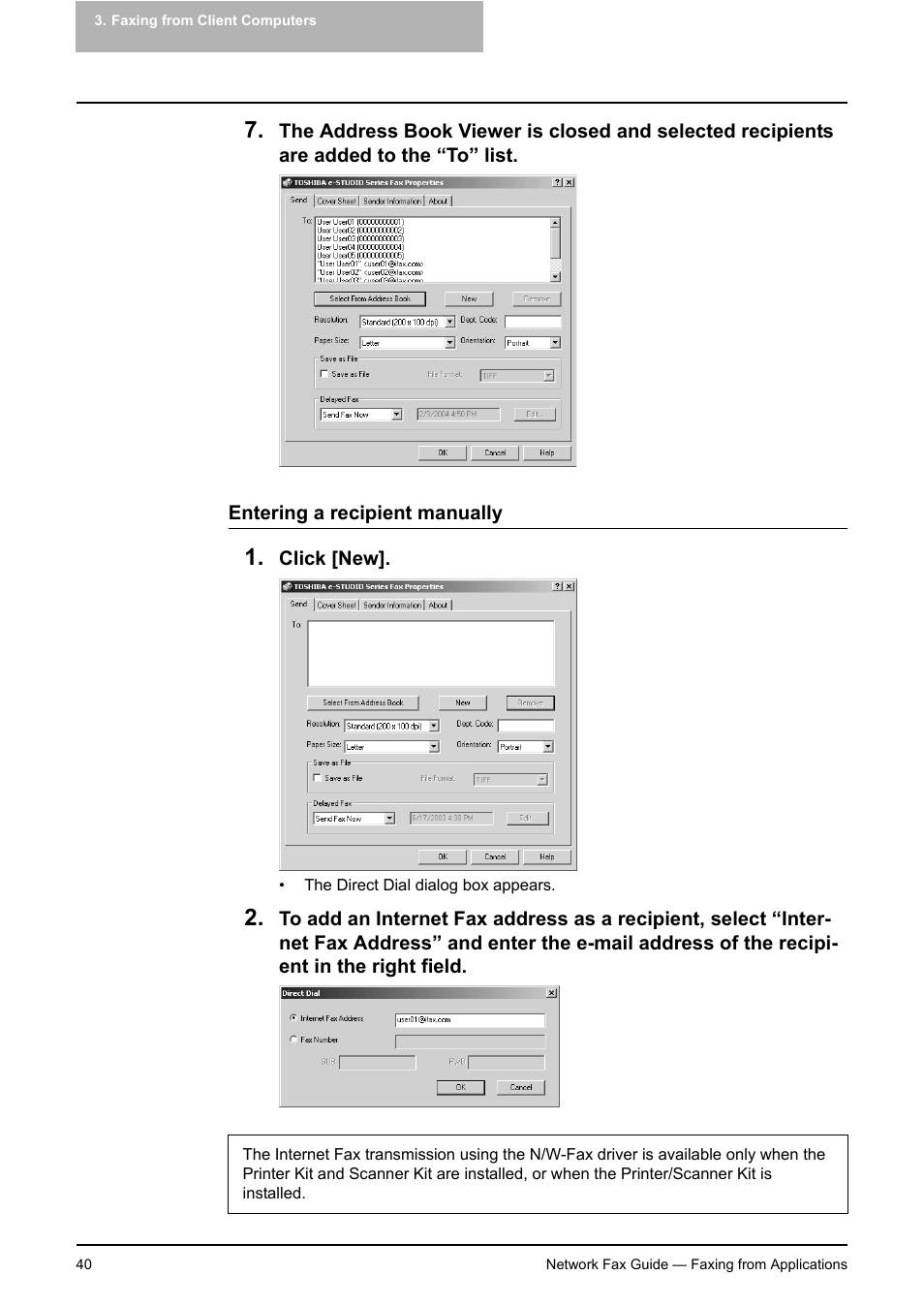 P.40 "entering a recipient manually | Toshiba E-STUDIO 720 User Manual | Page 40 / 110