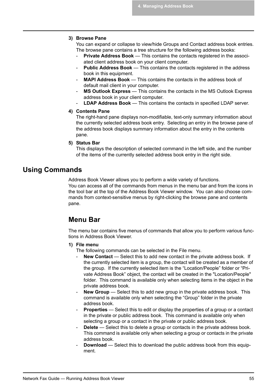 Using commands, Menu bar, P.55 "menu bar | Toshiba E-STUDIO 720 User Manual | Page 55 / 110