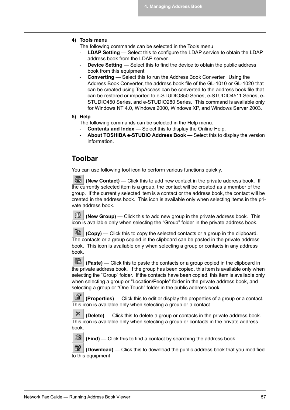 Toolbar, P.57 "toolbar | Toshiba E-STUDIO 720 User Manual | Page 57 / 110