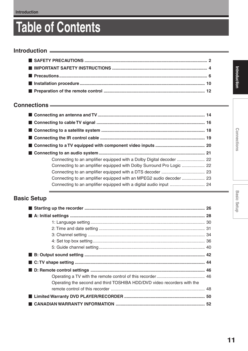 Toshiba RD-XS32SC User Manual | Page 11 / 56