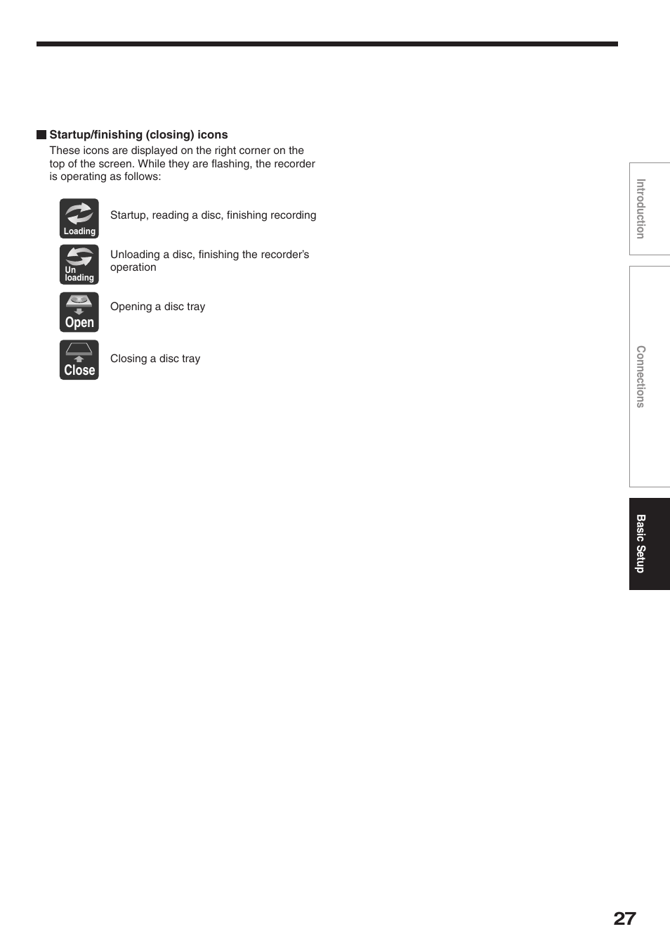 Open, Close | Toshiba RD-XS32SC User Manual | Page 27 / 56