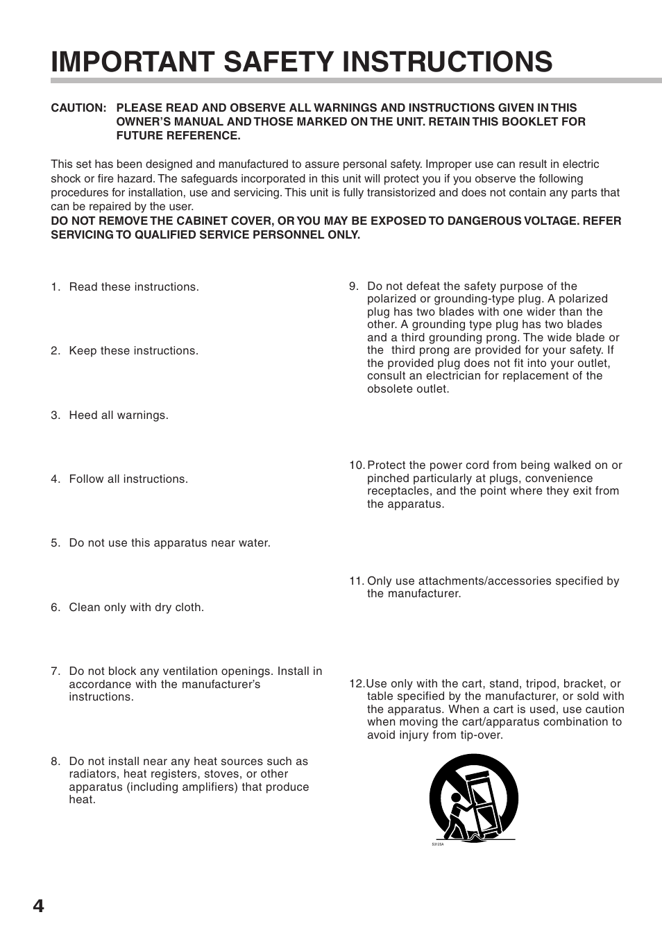 Important safety instructions | Toshiba RD-XS32SC User Manual | Page 4 / 56