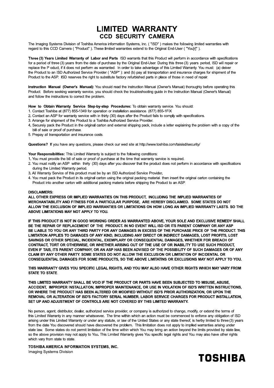 Toshiba IK-DF01A User Manual | Page 15 / 16