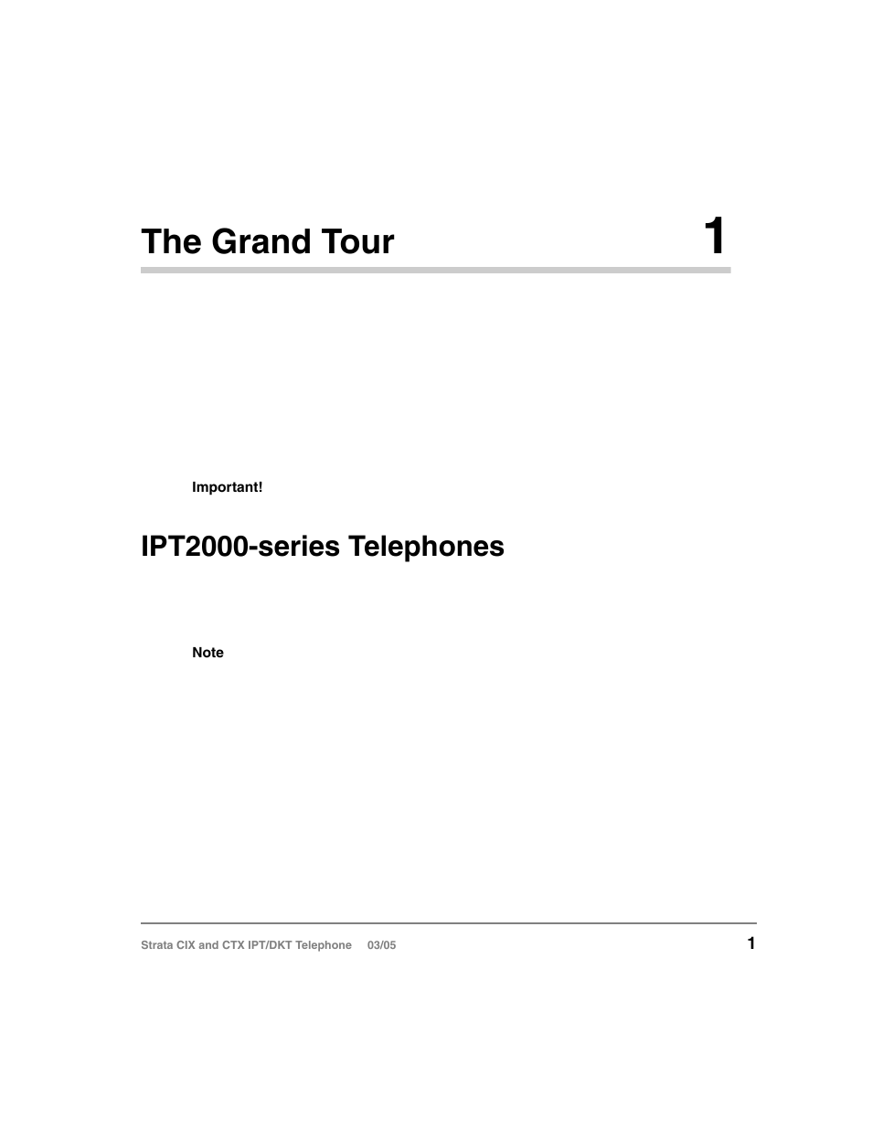 The grand tour 1, Ipt2000-series telephones, Chapter 1 — the grand tour | The grand tour | Toshiba CIX User Manual | Page 15 / 141