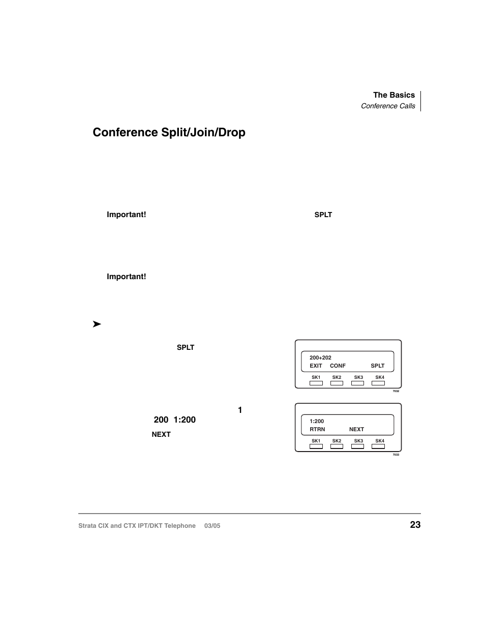 Conference split/join/drop | Toshiba CIX User Manual | Page 37 / 141