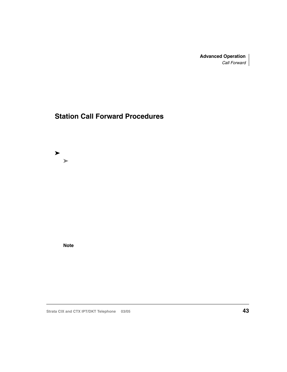 Station call forward procedures | Toshiba CIX User Manual | Page 57 / 141