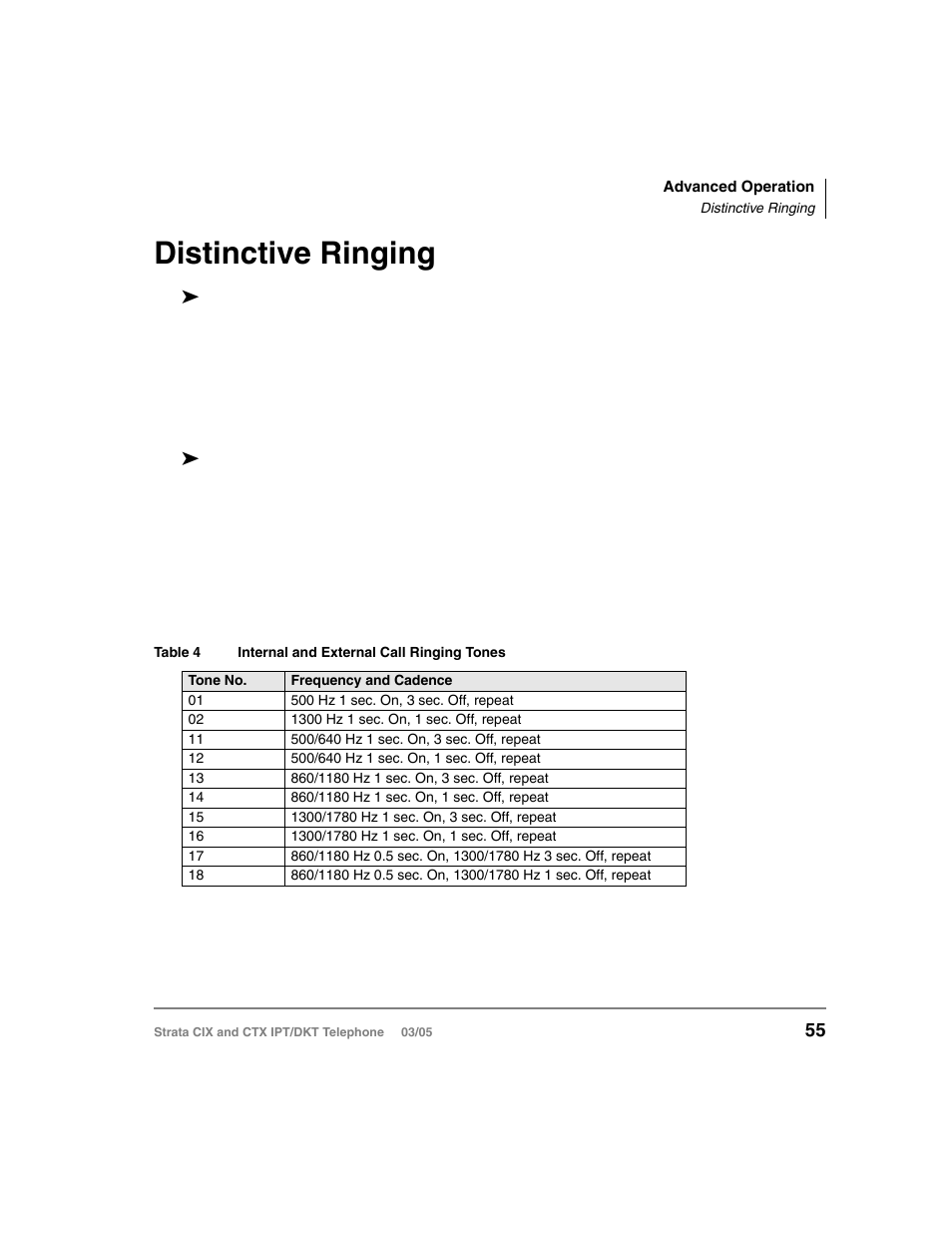 Distinctive ringing | Toshiba CIX User Manual | Page 69 / 141