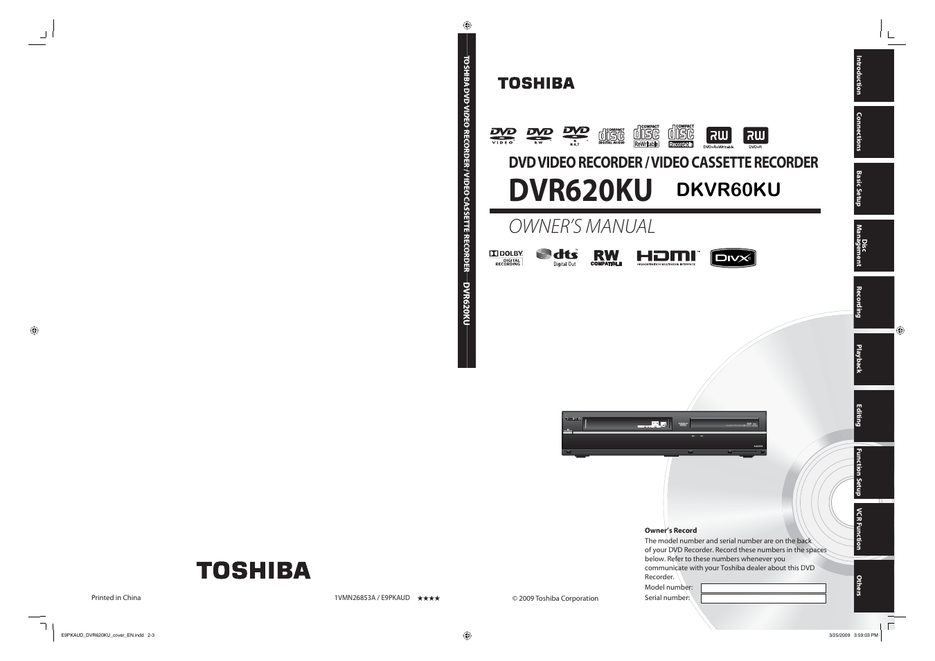 Toshiba DVR620KU User Manual | 113 pages