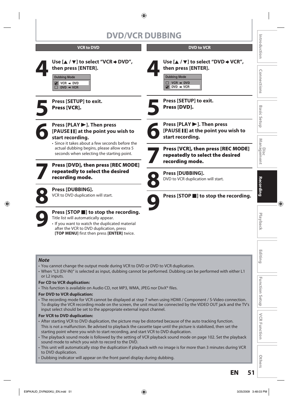 Toshiba DVR620KU User Manual | Page 51 / 113