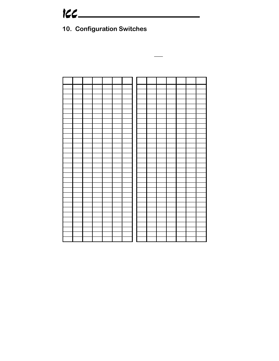 Configuration switches | Toshiba ICC MBP-100 User Manual | Page 25 / 76