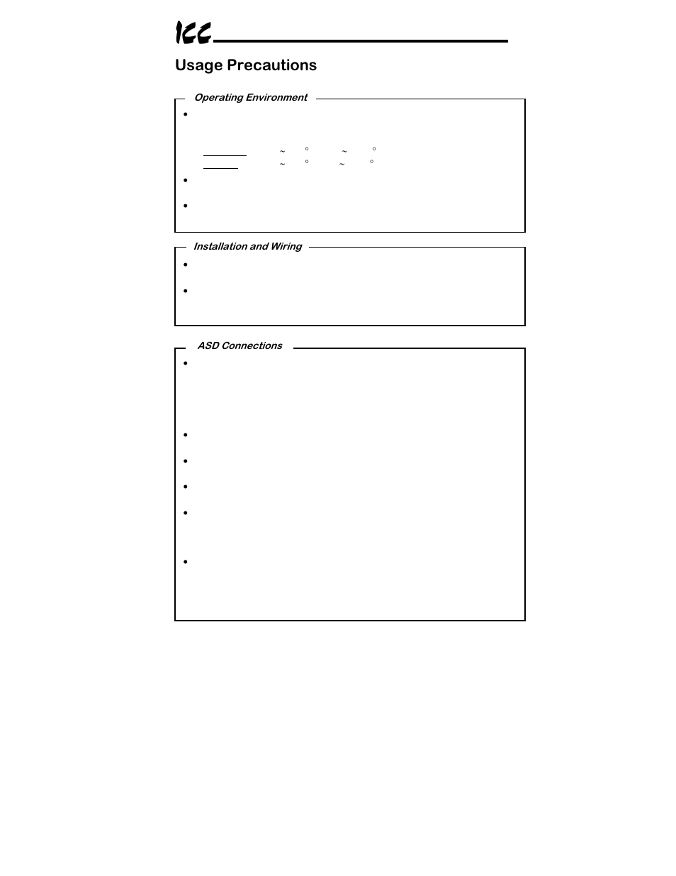 Usage precautions | Toshiba ICC MBP-100 User Manual | Page 4 / 76