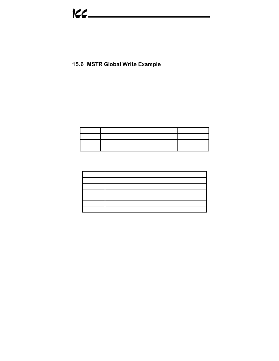 6 mstr global write example | Toshiba ICC MBP-100 User Manual | Page 70 / 76