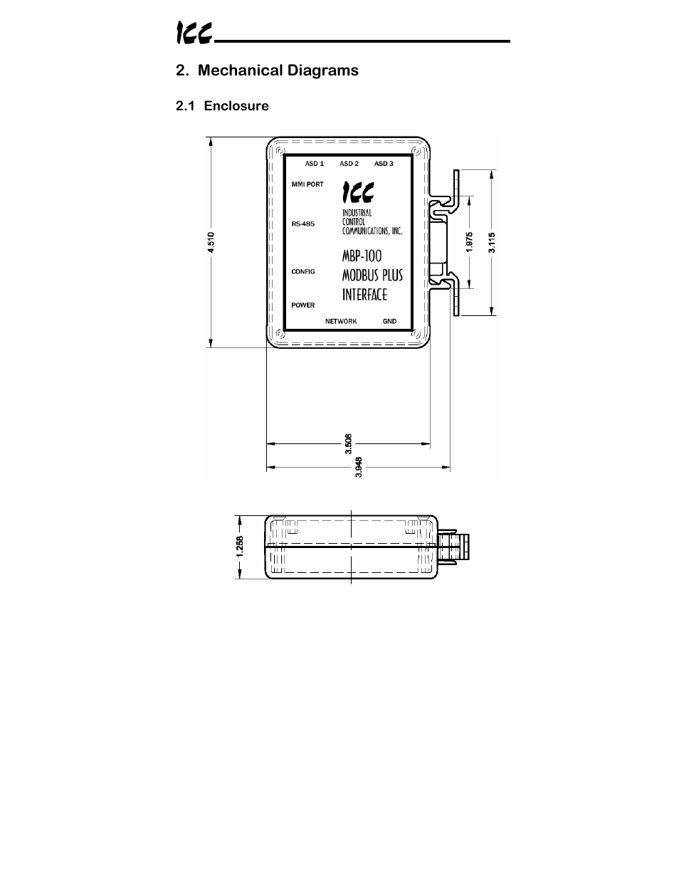 Mechanical diagrams | Toshiba ICC MBP-100 User Manual | Page 8 / 76