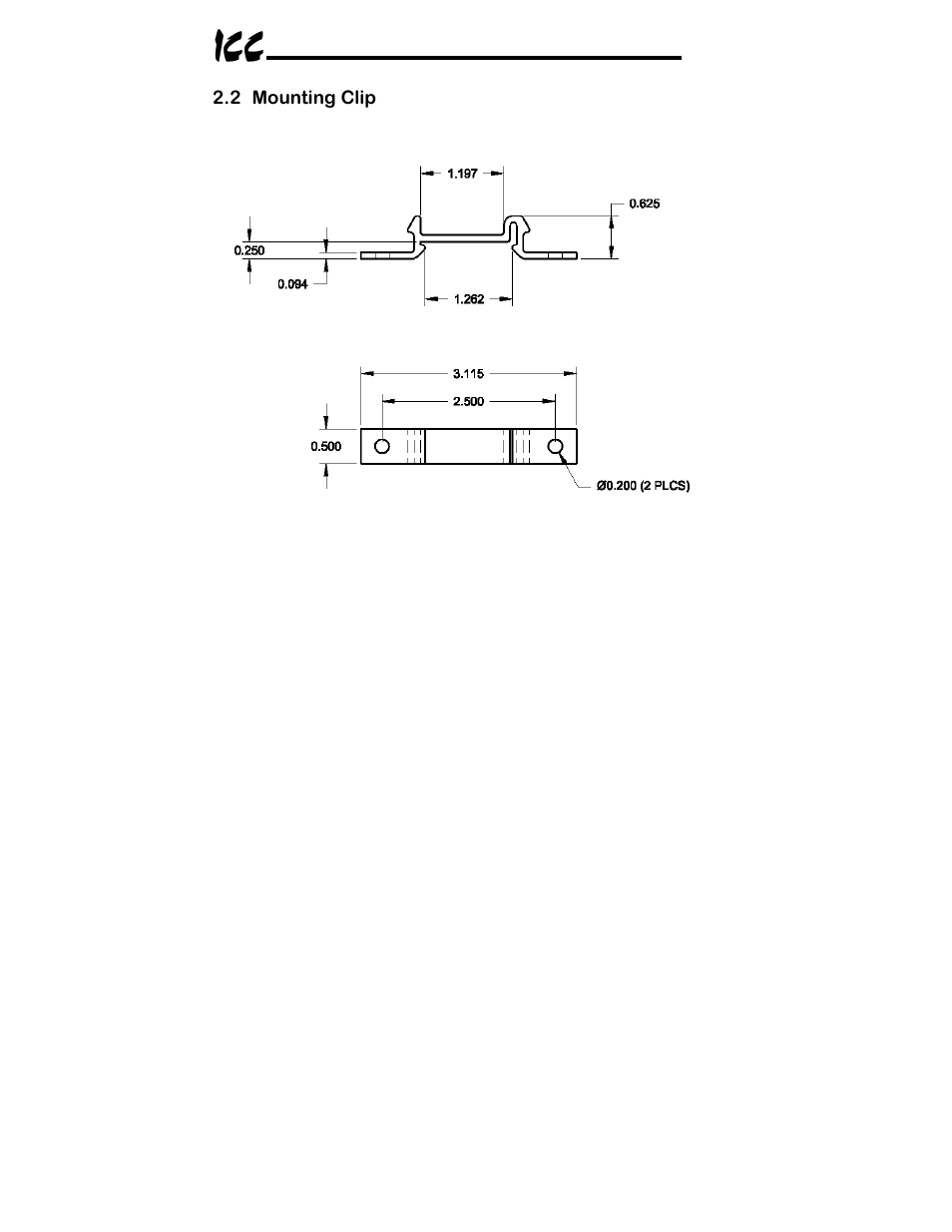 2 mounting clip | Toshiba ICC MBP-100 User Manual | Page 9 / 76