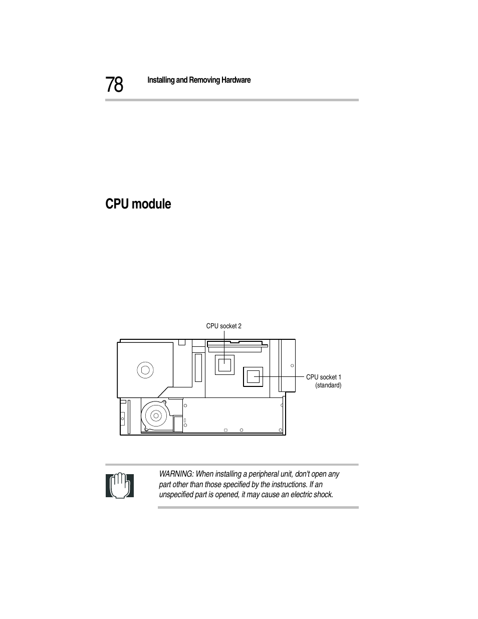 6 install the power supply unit, Cpu module, Cpu socket | Toshiba Magnia Z300 User Manual | Page 100 / 270