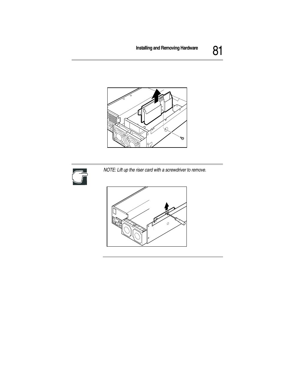 Removing the riser card | Toshiba Magnia Z300 User Manual | Page 103 / 270