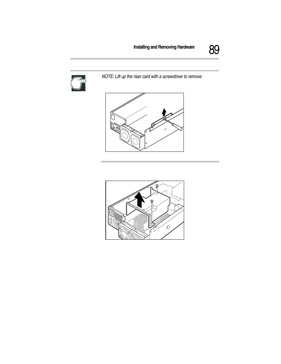 6 remove two screws and the fan duct, Removing the fan duct | Toshiba Magnia Z300 User Manual | Page 111 / 270