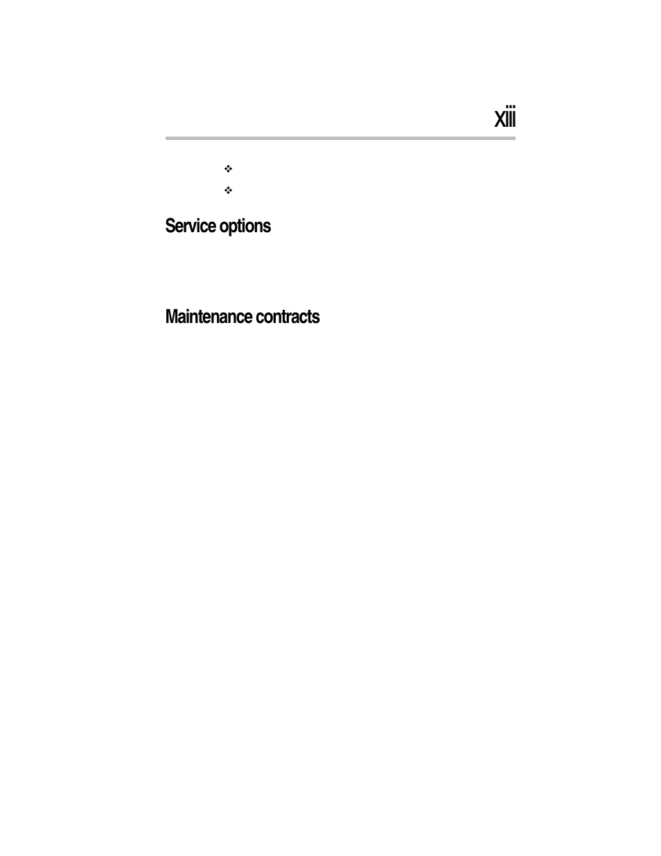 Service options, Maintenance contracts, Xiii | Toshiba Magnia Z300 User Manual | Page 13 / 270