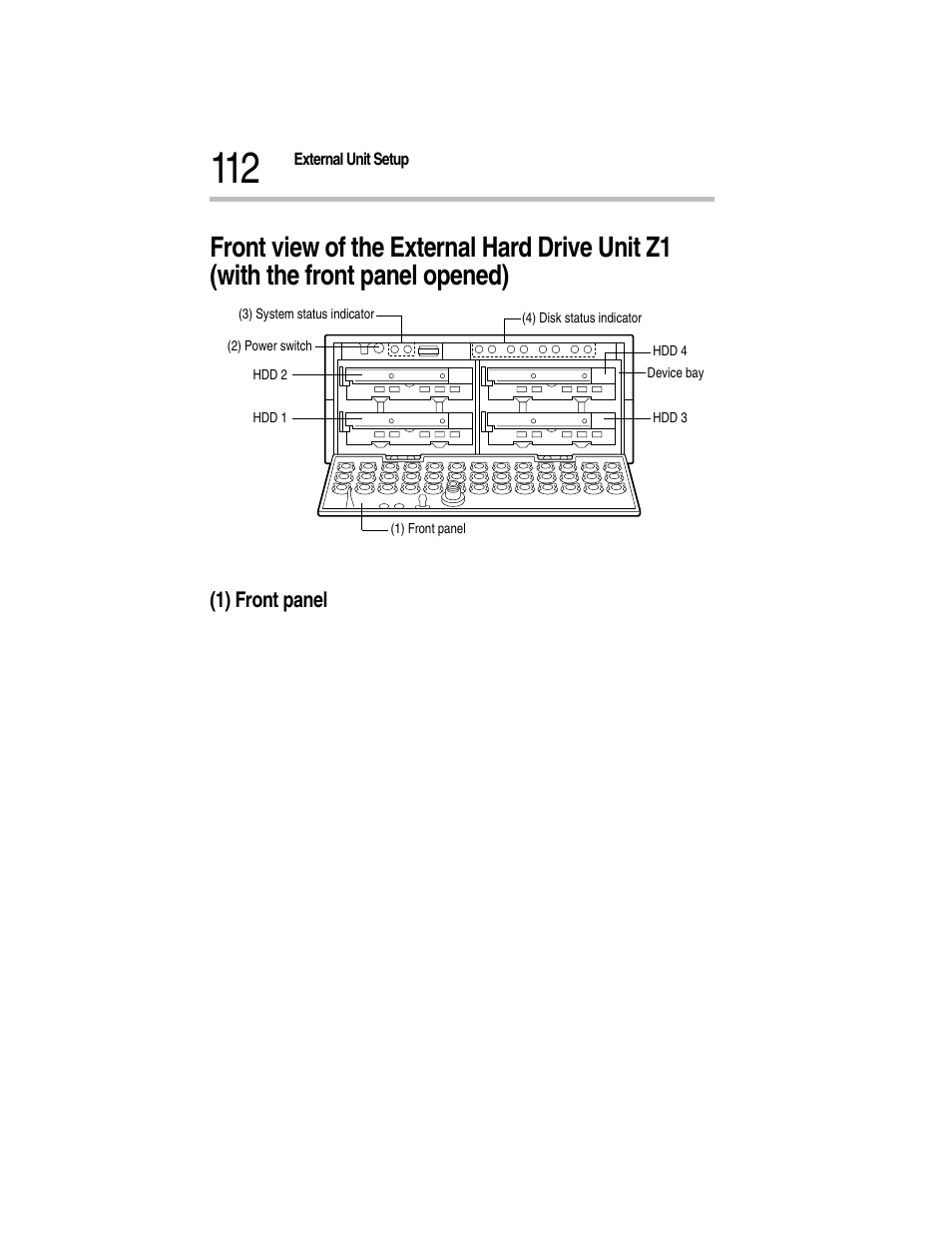 Front view of the micro tower type, 1) front panel | Toshiba Magnia Z300 User Manual | Page 134 / 270