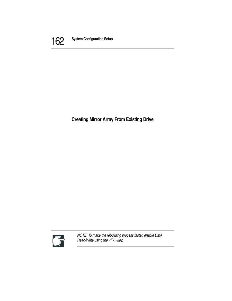 2 define and configure one or more logical drives, 4 save the configuration, Creating mirror array from existing drive | Toshiba Magnia Z300 User Manual | Page 184 / 270