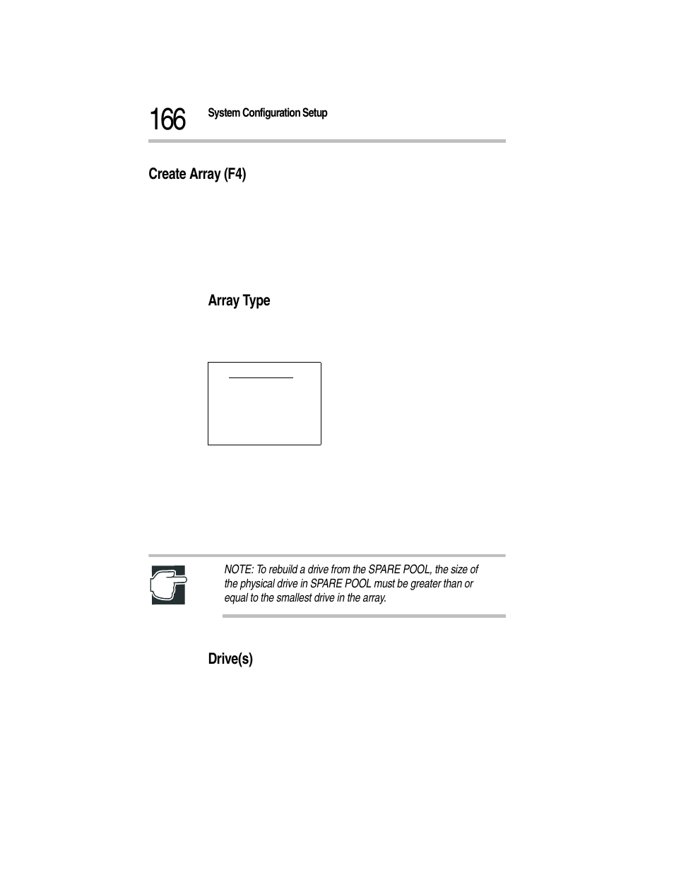 Create array (f4), Array type, Drive(s) | Toshiba Magnia Z300 User Manual | Page 188 / 270