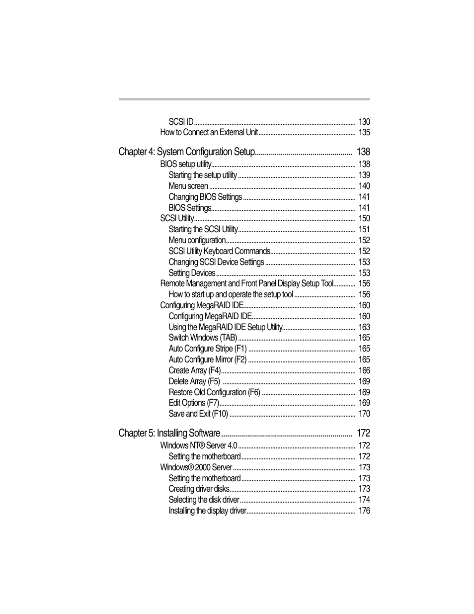 Chapter 4: system configuration setup 138, Chapter 5: installing software 172 | Toshiba Magnia Z300 User Manual | Page 19 / 270