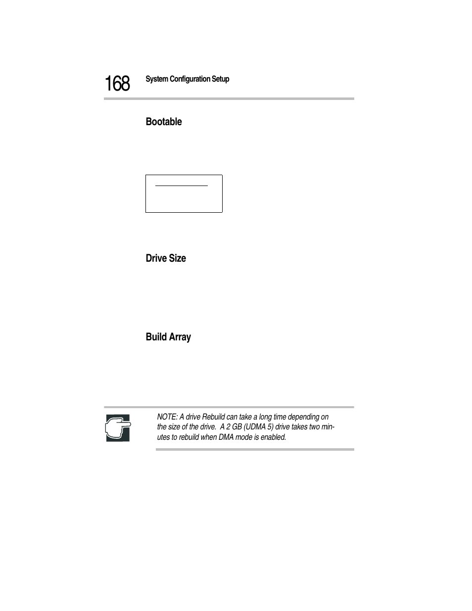 Bootable, Drive size, Build array | Toshiba Magnia Z300 User Manual | Page 190 / 270