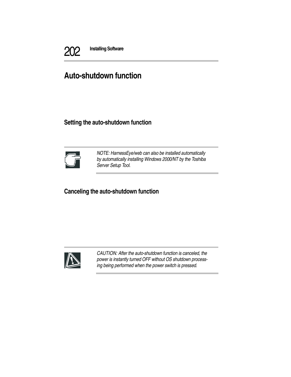 Auto-shutdown function, Setting the auto-shutdown function, Canceling the auto-shutdown function | Toshiba Magnia Z300 User Manual | Page 224 / 270