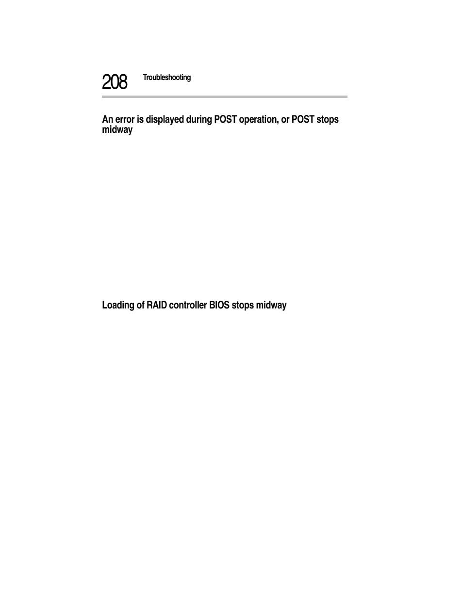 Loading of raid controller bios stops midway, 1 is the raid controller properly connected, 2 is the hard disk drive (hdd) properly connected | Toshiba Magnia Z300 User Manual | Page 230 / 270