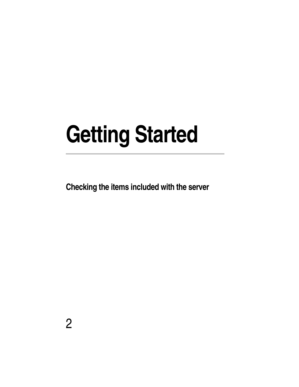 Getting started, Checking the items included with the server, Chapter 1: getting started | Toshiba Magnia Z300 User Manual | Page 24 / 270