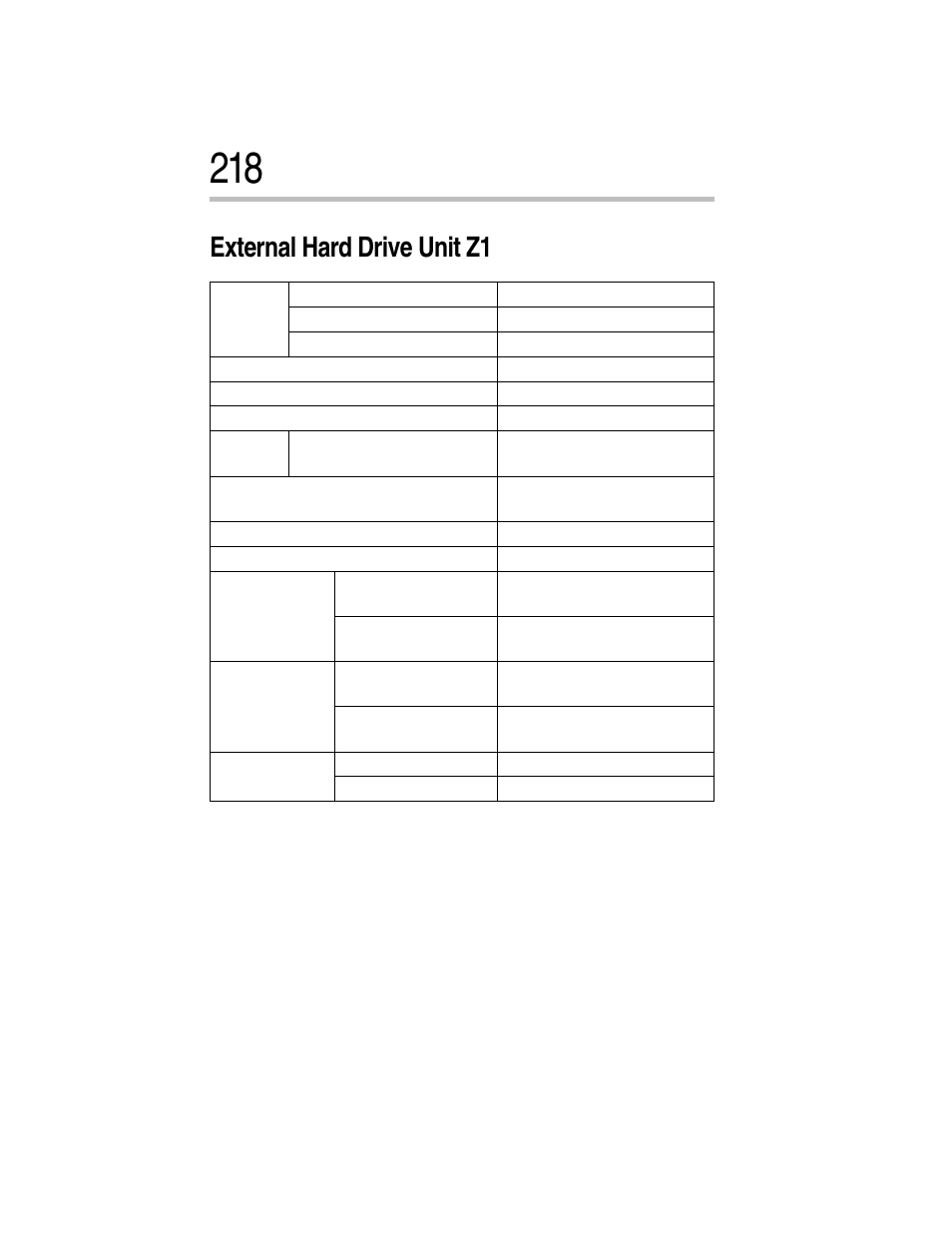 External hard drive unit z1 | Toshiba Magnia Z300 User Manual | Page 240 / 270