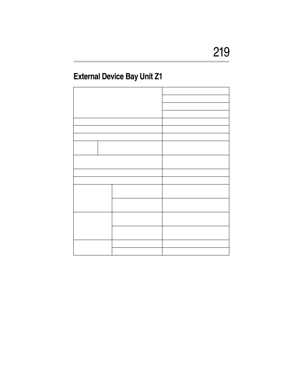 External device bay unit z1 | Toshiba Magnia Z300 User Manual | Page 241 / 270