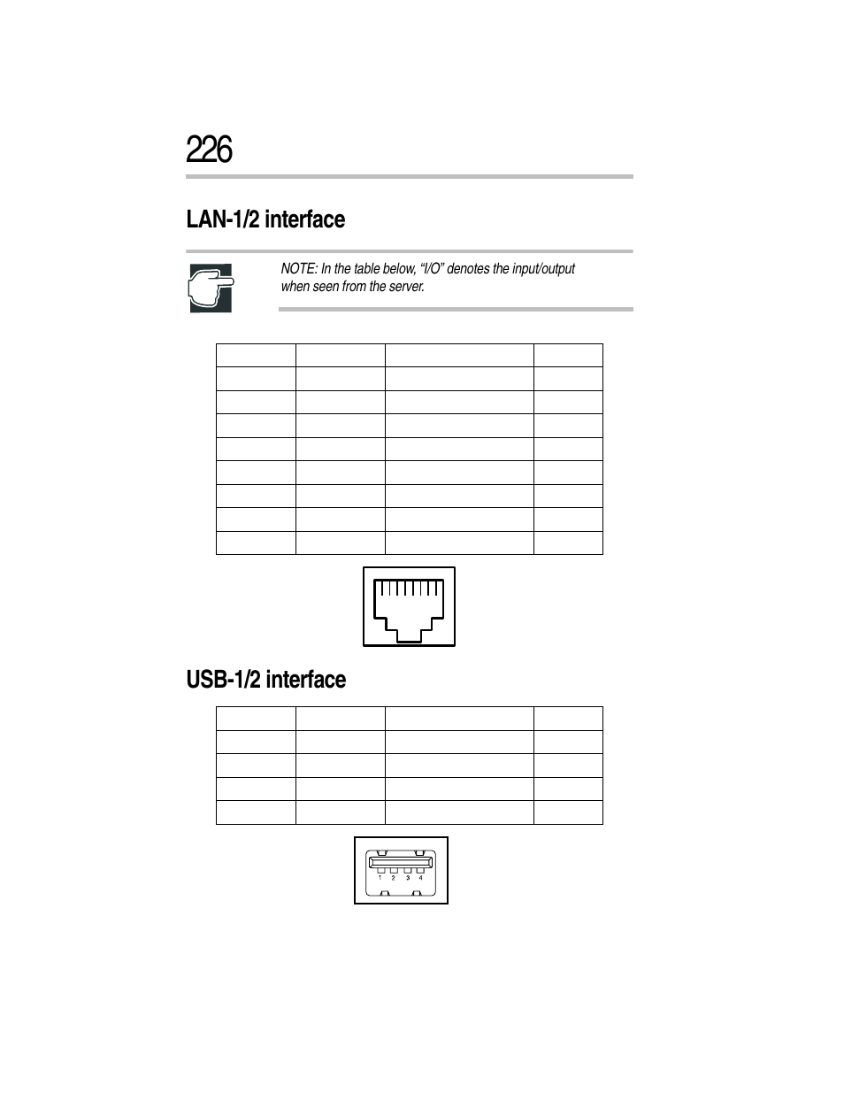 Lan-1/2 interface, Usb-1/2 interface, Lan-1/2 interface usb-1/2 interface | Toshiba Magnia Z300 User Manual | Page 248 / 270