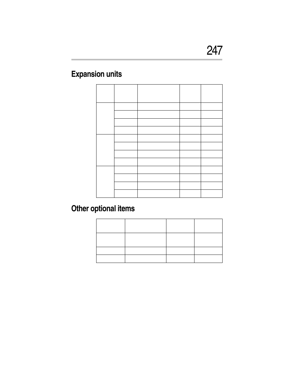 Expansion units, Other optional items, Expansion units other optional items | Toshiba Magnia Z300 User Manual | Page 269 / 270