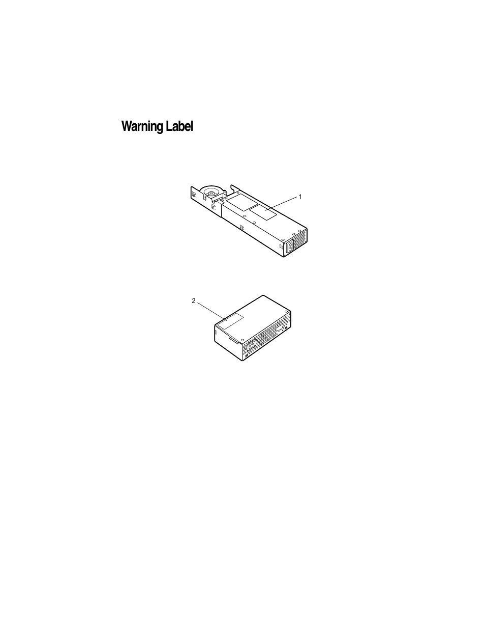 Warning label, Power supply unit (system unit), Power supply unit (external unit) | Toshiba Magnia Z300 User Manual | Page 3 / 270