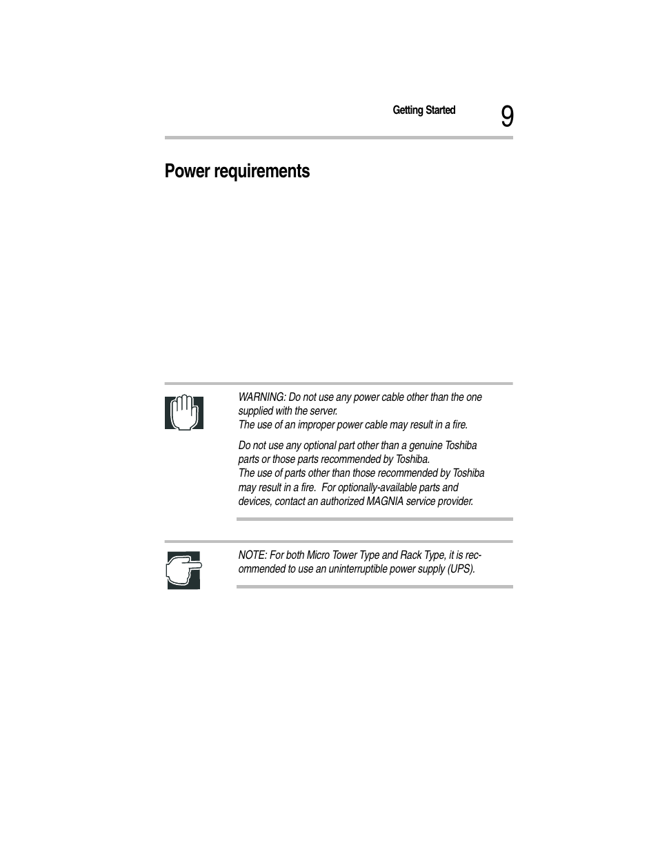 Power requirements | Toshiba Magnia Z300 User Manual | Page 31 / 270