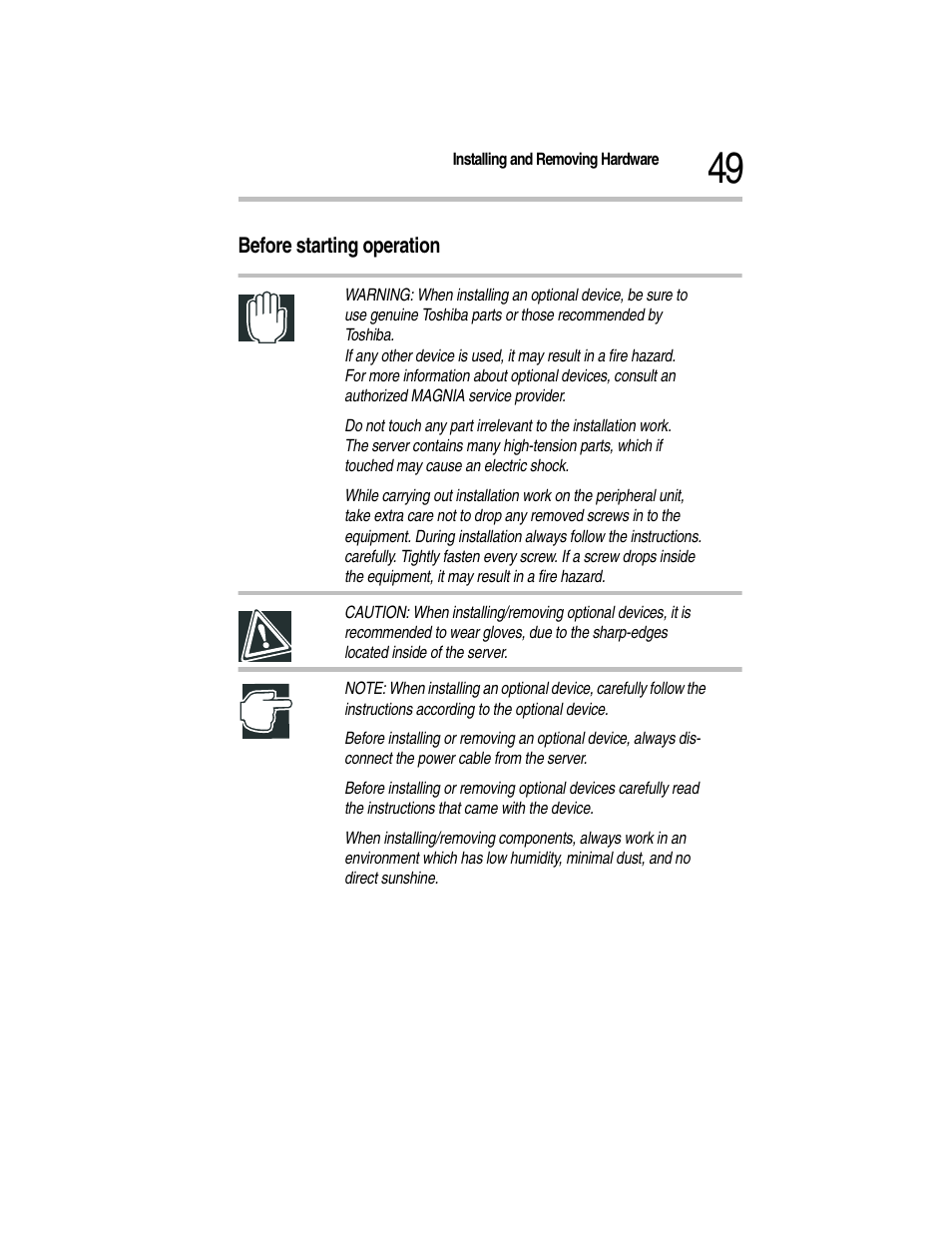 Before starting operation | Toshiba Magnia Z300 User Manual | Page 71 / 270