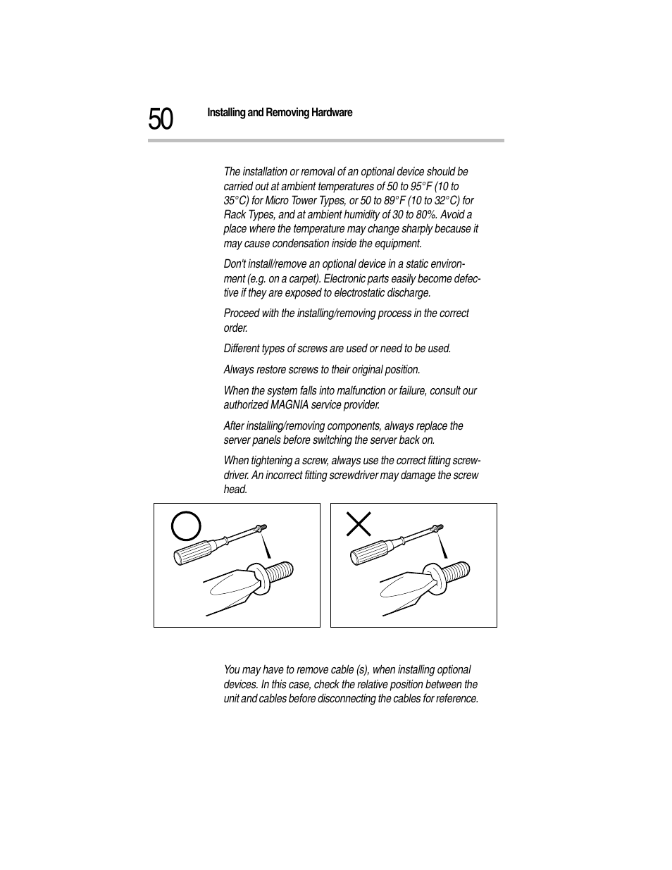 Screw head and screwdriver | Toshiba Magnia Z300 User Manual | Page 72 / 270