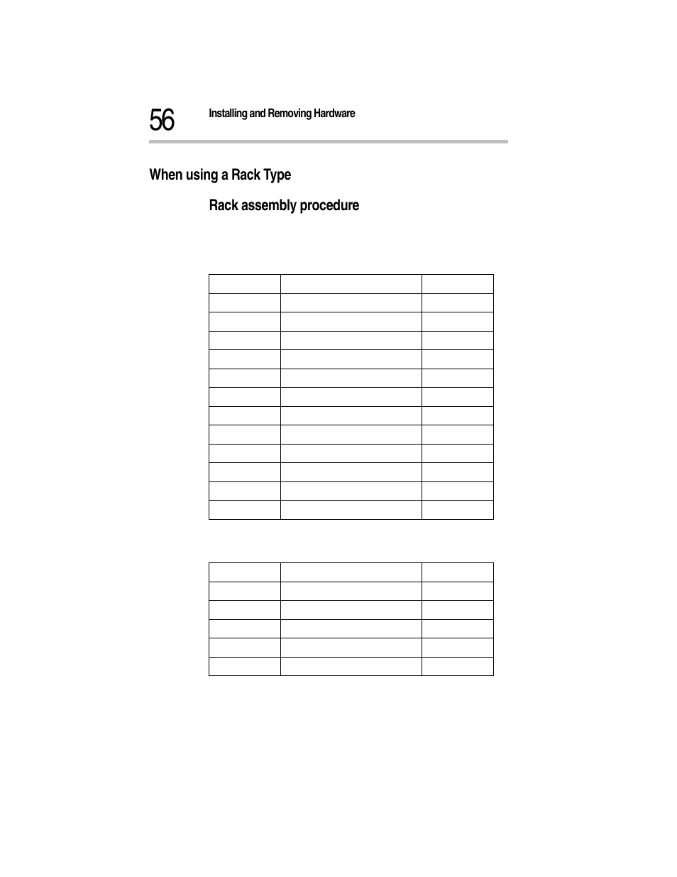 When using a rack type, Rack assembly procedure, When using a rack type rack assembly procedure | Toshiba Magnia Z300 User Manual | Page 78 / 270