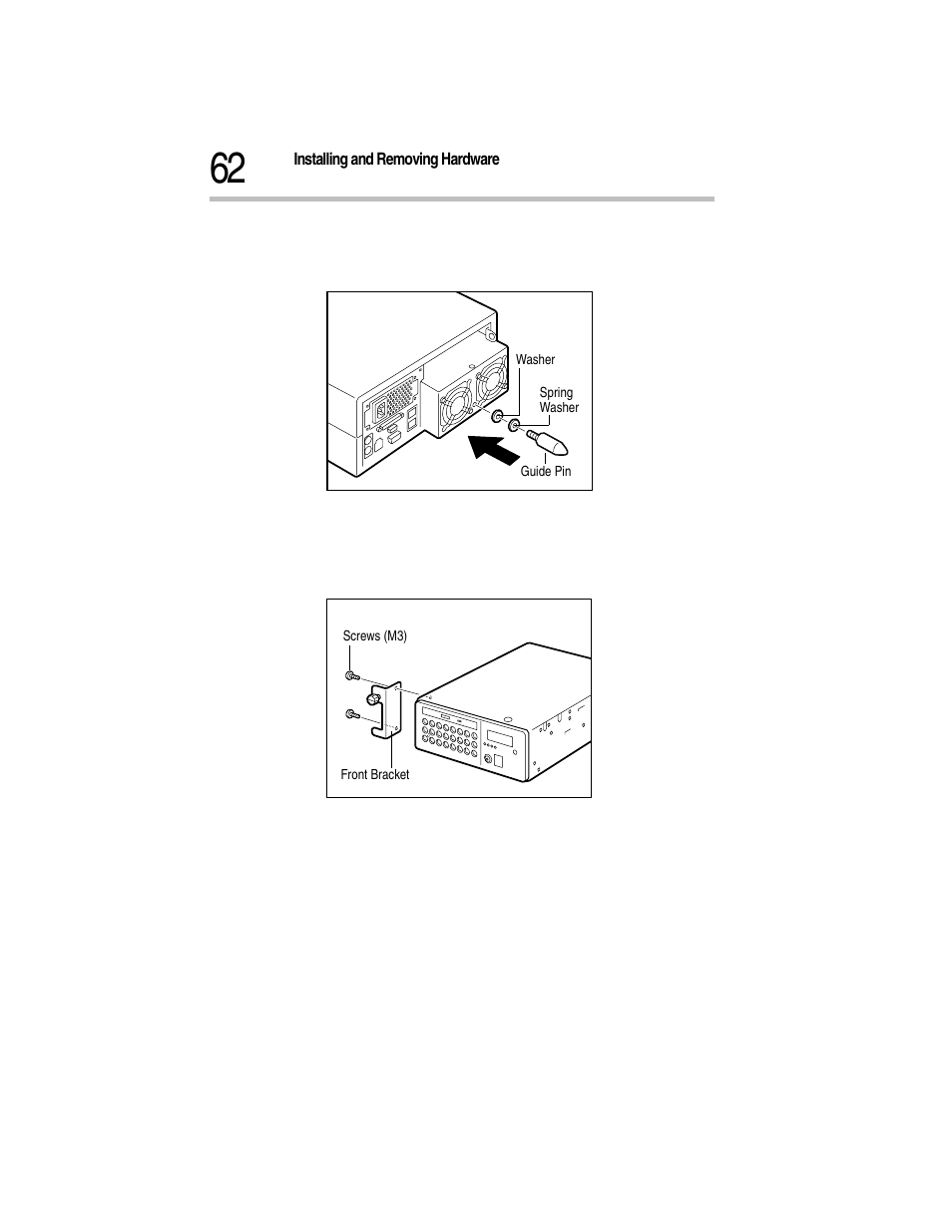 Attaching the guide pin, Attach the front bracket | Toshiba Magnia Z300 User Manual | Page 84 / 270