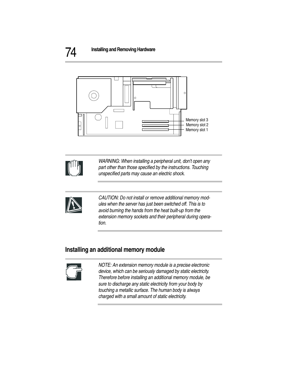 Memory slots, Installing an additional memory module | Toshiba Magnia Z300 User Manual | Page 96 / 270