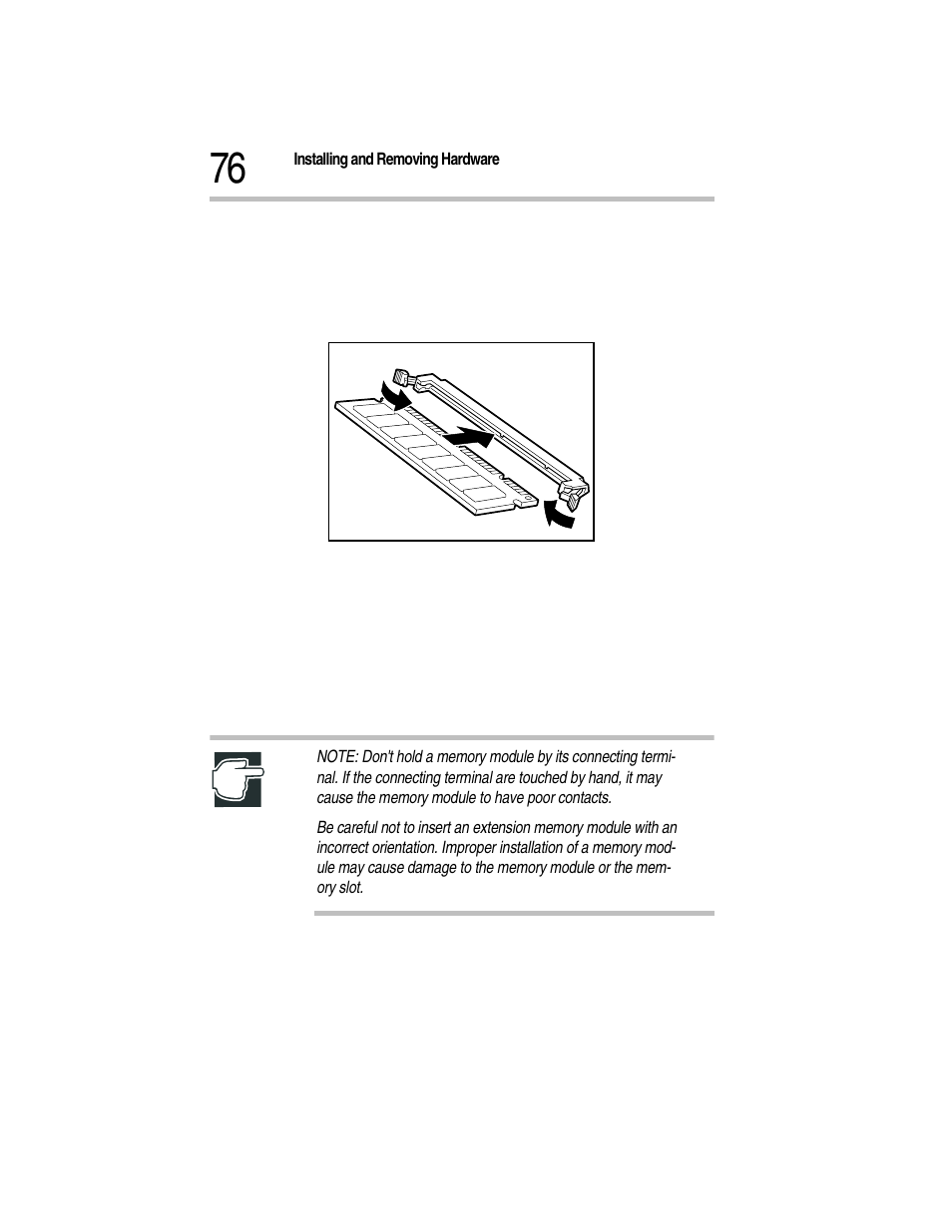 Installing a memory module, 7 install the power supply unit, 8 attach the server panels and outer covers | Toshiba Magnia Z300 User Manual | Page 98 / 270