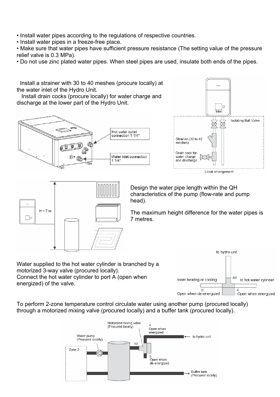 Water piping | Toshiba ESTIA A09-01P User Manual | Page 9 / 31