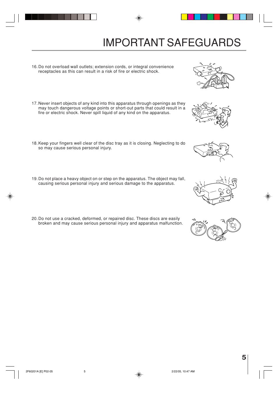 Important safeguards | Toshiba SD-5980SU User Manual | Page 5 / 48