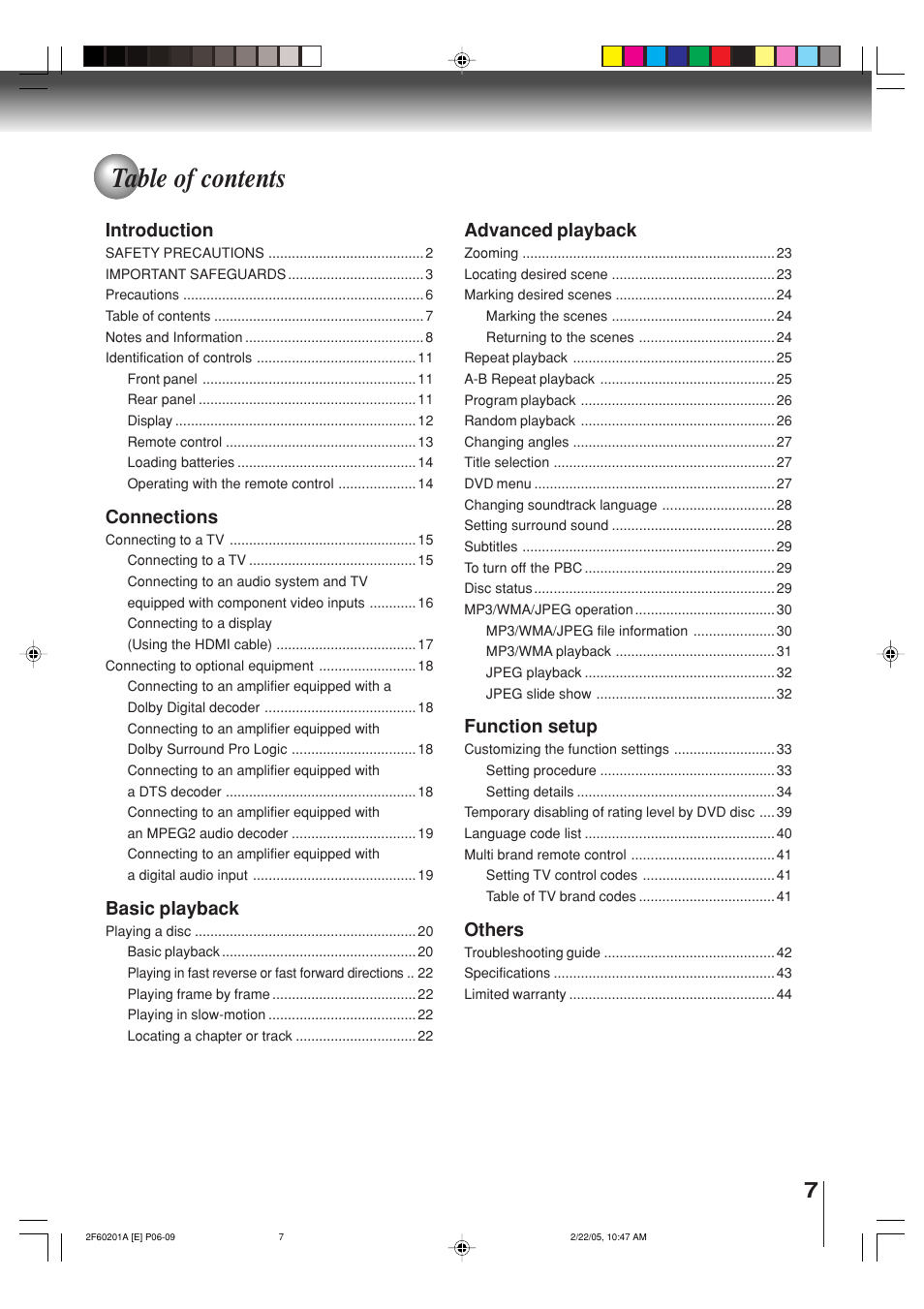 Toshiba SD-5980SU User Manual | Page 7 / 48