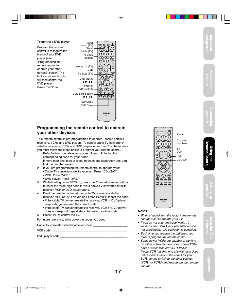 Toshiba 30HF85 User Manual | Page 17 / 44