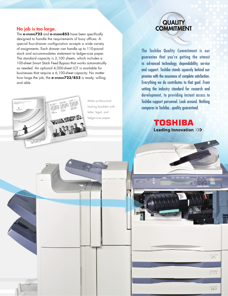 No job is too large | Toshiba E.STUDIO eSTUDIO 853 User Manual | Page 7 / 8